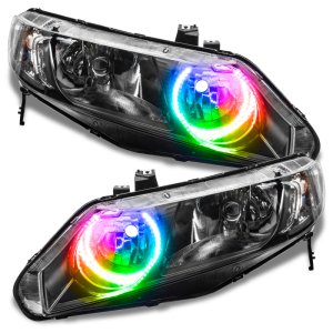 Honda Civic Sedan Headlight Halo Kit - ORACLE Lighting - ColorSHIFT with Simple Controller - ColorSHIFT - `06-`11
